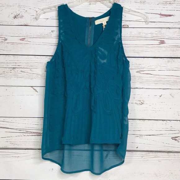 chandi & lia Sleeveless Sheer Embroidered Top - Picture 2 of 6